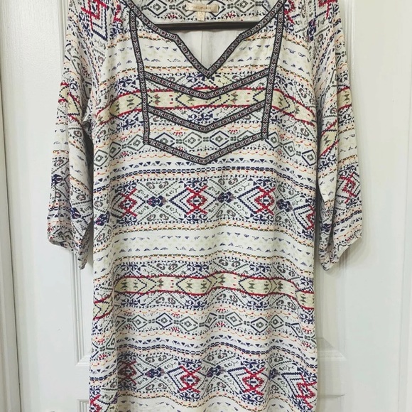 Skies Are Blue Boho Print Anthro Tunic Dress S - Picture 5 of 5